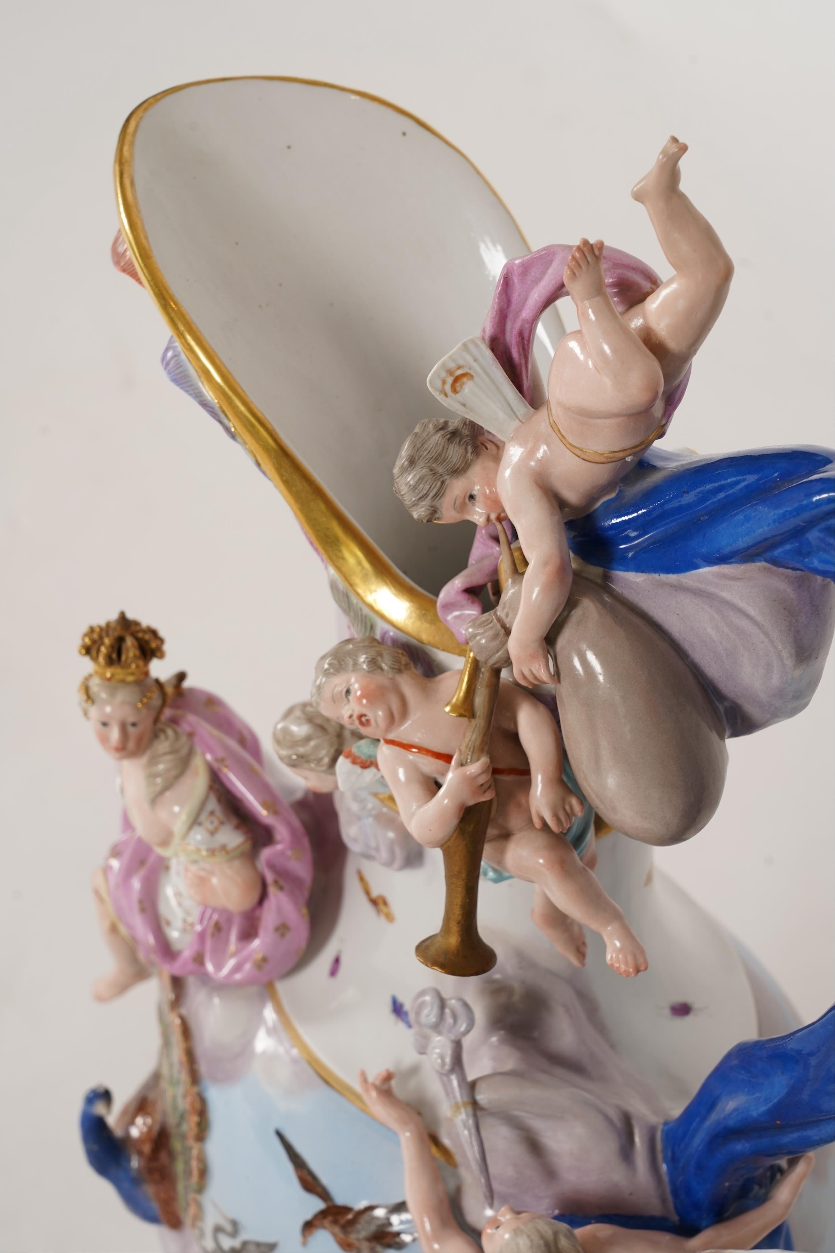 A large Meissen ‘Elements’ ewer, emblematic of air, late 19th century